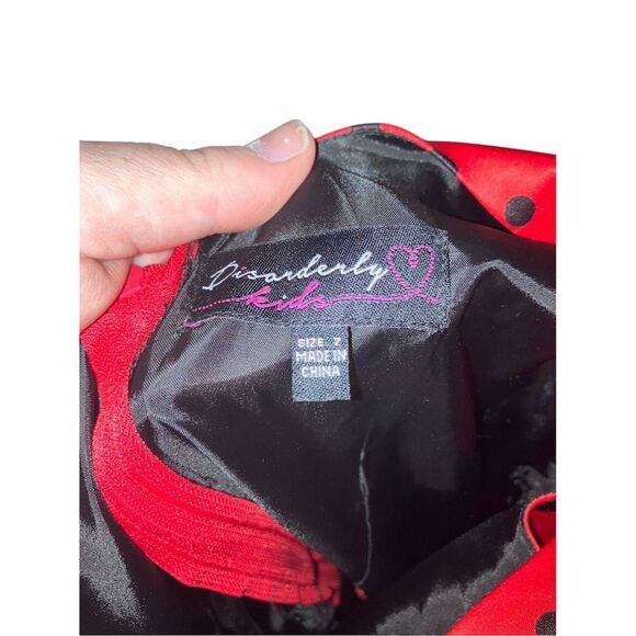 Disorderly Kids Girls Red Polka Dot Rockabilly Party Dress Size 7 - Picture 2 of 3